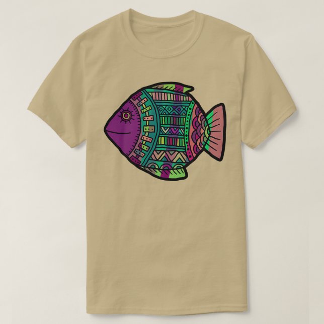 Regional Mexican indigenous fish with psychedelic  T-Shirt (Design Front)