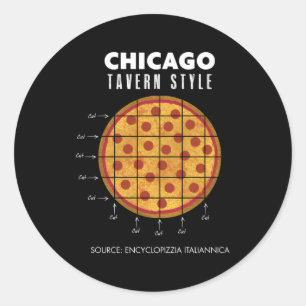 Regional Pizza Chicago Tavern Style Classic Round Sticker