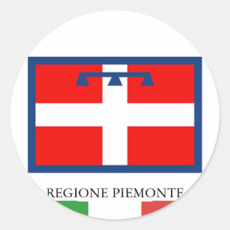 Regione Piemonte flag Classic Round Sticker