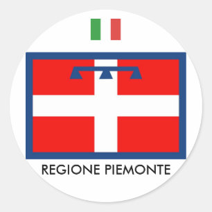 Regione Piemonte flag Classic Round Sticker