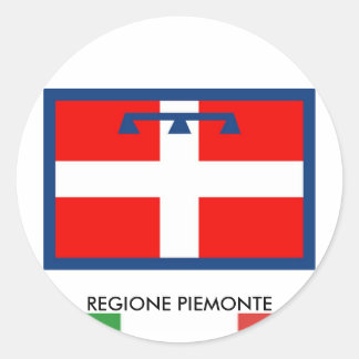 Regione Piemonte flag Classic Round Sticker