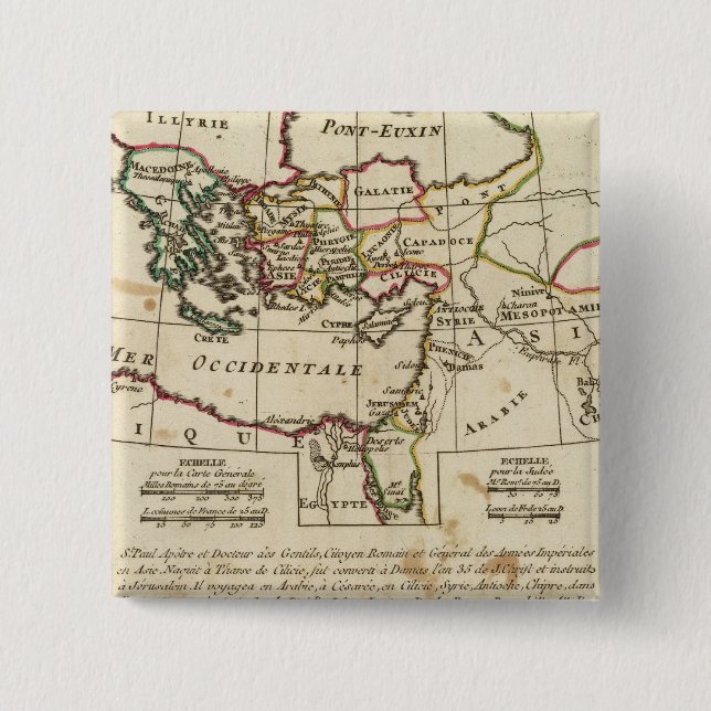 Regions, places in the New Testament 15 Cm Square Badge (Front)