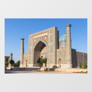 Registan square at sunset - Samarkand, Uzbekistan Window Cling