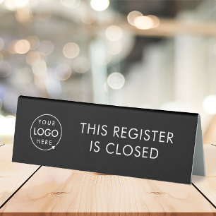 Register Closed    Black Logo Cashier Teller
