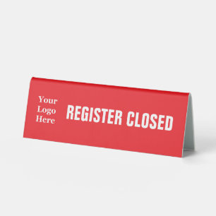Register Closed Your Logo Here Business Red