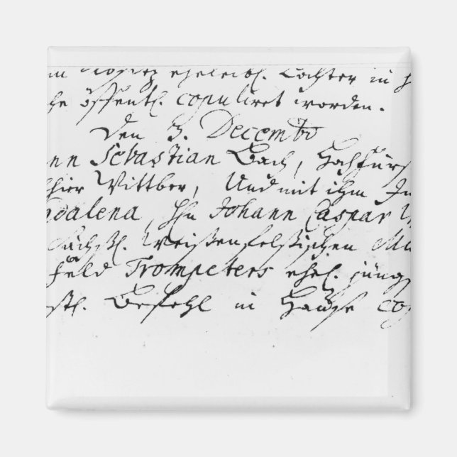 Register of Bach's wedding to Anna Magnet (Front)