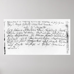 Register of Bach's wedding to Anna Poster