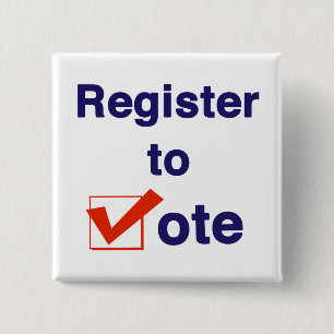 Register To Vote 2026 15 Cm Square Badge