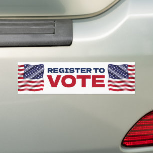 Register To Vote American Flag Election  Bumper Sticker
