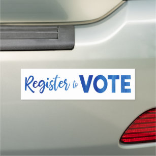 Register to Vote modern blue watercolor typography Car Magnet