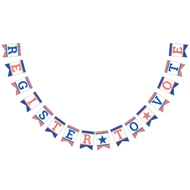 Register To Vote Stars and Stripes Red White Blue Bunting (All)