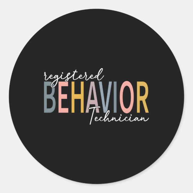 Registered Behaviour Technician Rbt Behavioural Ab Classic Round Sticker (Front)