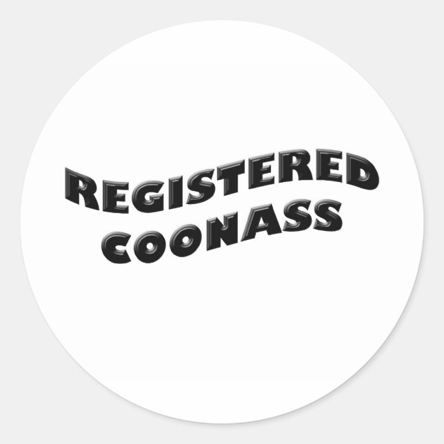 Registered Coonass Wave Classic Round Sticker (Front)