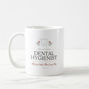 Registered Dental Hygienist Floral Typography Coffee Mug