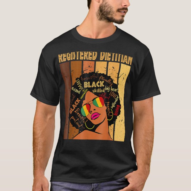 Registered Dietician Black History Queen Melanin A T-Shirt (Front)