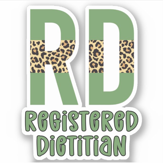 Registered Dietician Cheetah print RD Gifts (Front)