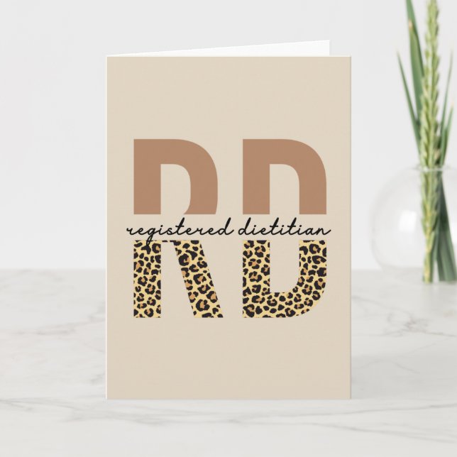 Registered Dietician Cheetah print RD Gifts Card (Front)