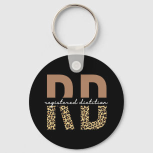 Registered Dietician Cheetah print RD Gifts Key Ring