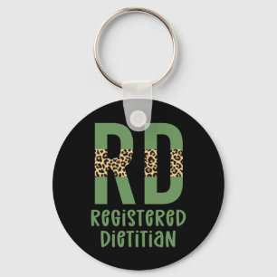 Registered Dietician Cheetah print RD Gifts Key Ring