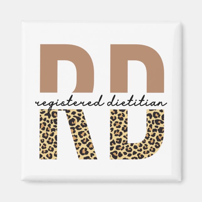 Registered Dietician Cheetah print RD Gifts Magnet (Front)