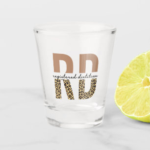 Registered Dietician Cheetah print RD Gifts Shot Glass