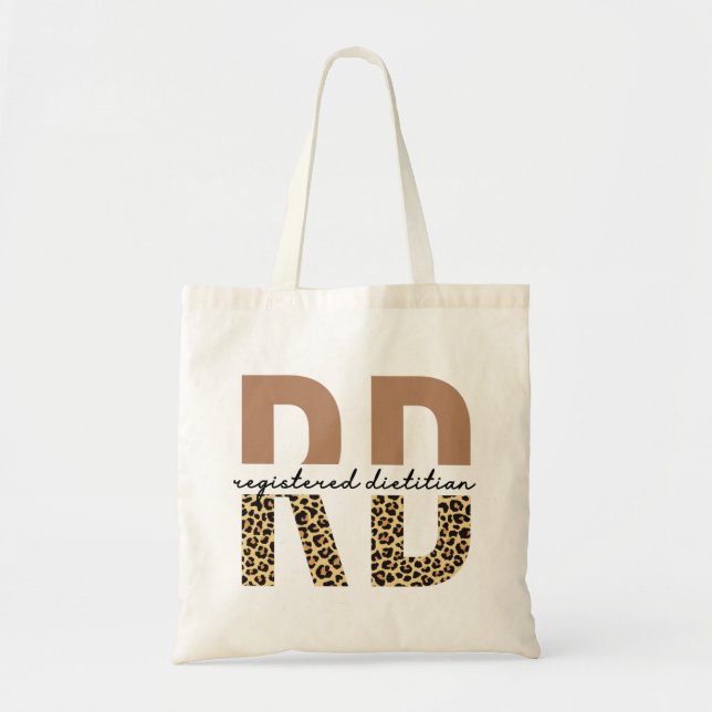 Registered Dietician Cheetah print RD Gifts Tote Bag (Front)