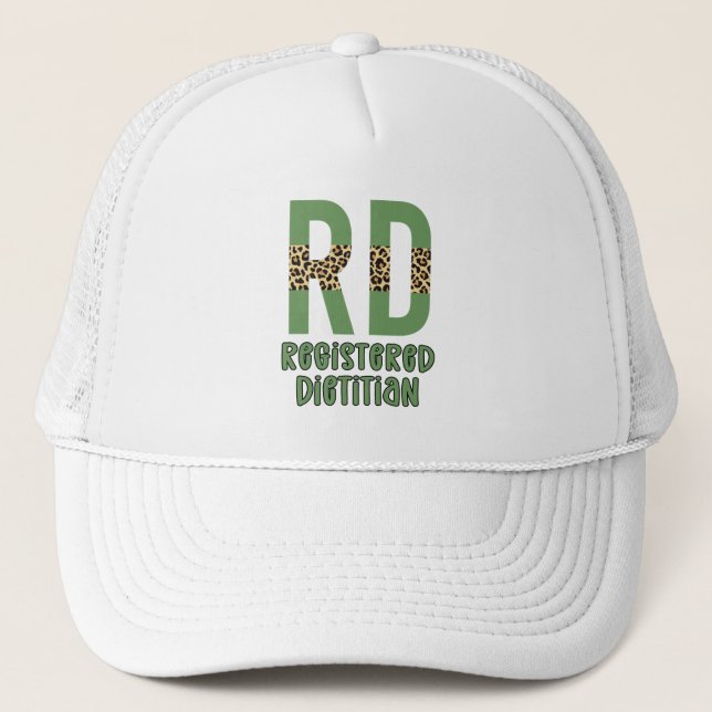 Registered Dietician Cheetah print RD Gifts Trucker Hat (Front)