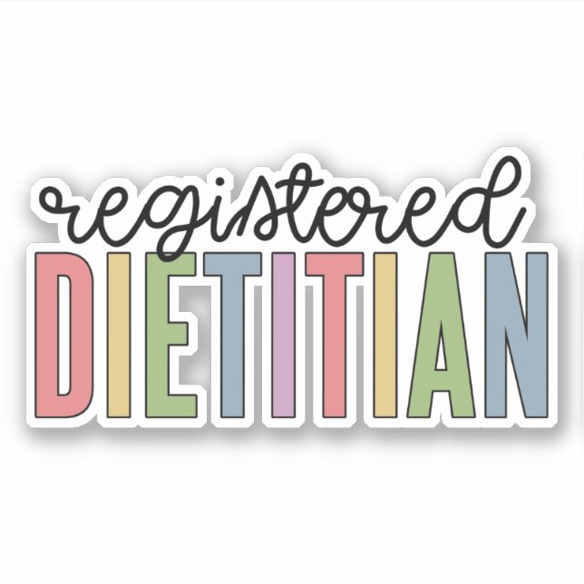 Registered Dietician Multicolored RD Gifts (Front)