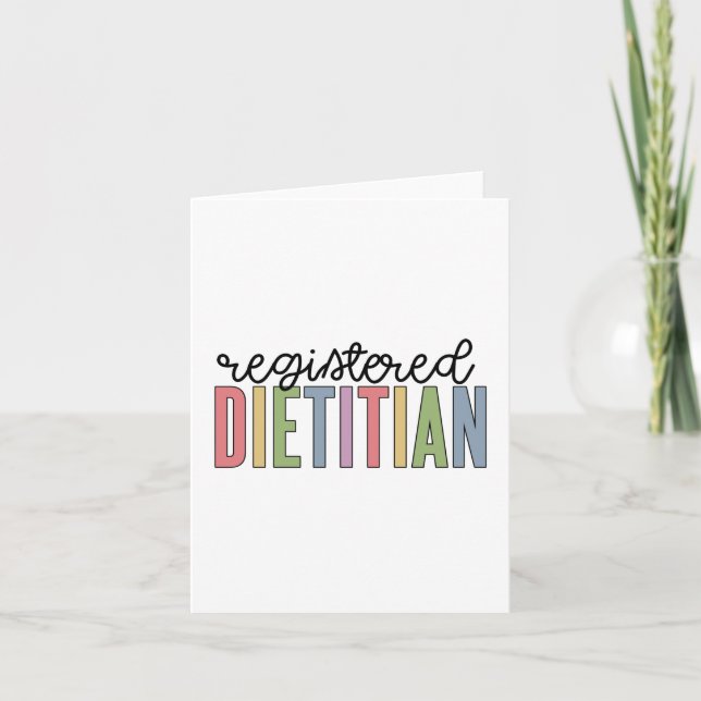 Registered Dietician Multicolored RD Gifts Card (Front)