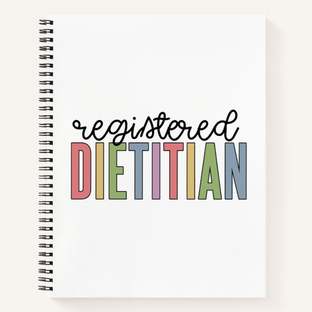Registered Dietician Multicolored RD Gifts Notebook (Front)
