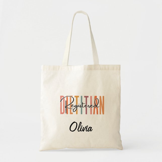 Registered Dietitian Customized Name Tote Bag (Front)