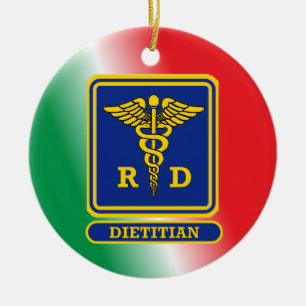 Registered Dietitian Shield Custom Ceramic Tree Decoration