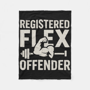 Registered Flex Offender Funny Gym Workout Bodybui Fleece Blanket