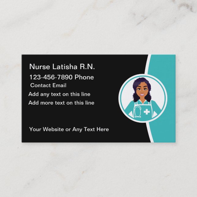 Registered Nurse African American Theme Business Card (Front)