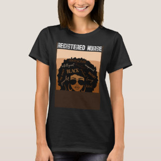 Registered Nurse Afro African American Black Histo T-Shirt