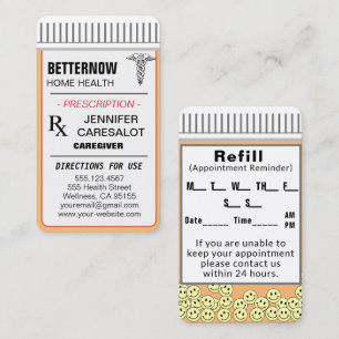 REGISTERED NURSE Appointment Reminder Business Card