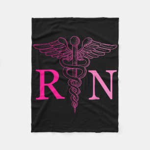 Registered Nurse Appreciation Pink Rn Nursing Tie Fleece Blanket