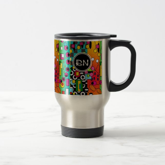 Registered Nurse Artsy Abstract Gifts Travel Mug (Right)