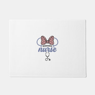 Registered Nurse Bow Stethoscope Vintage Graphic_1 Doormat