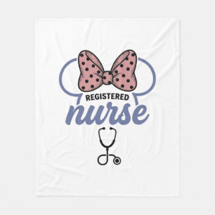 Registered Nurse Bow Stethoscope Vintage Graphic_1 Fleece Blanket