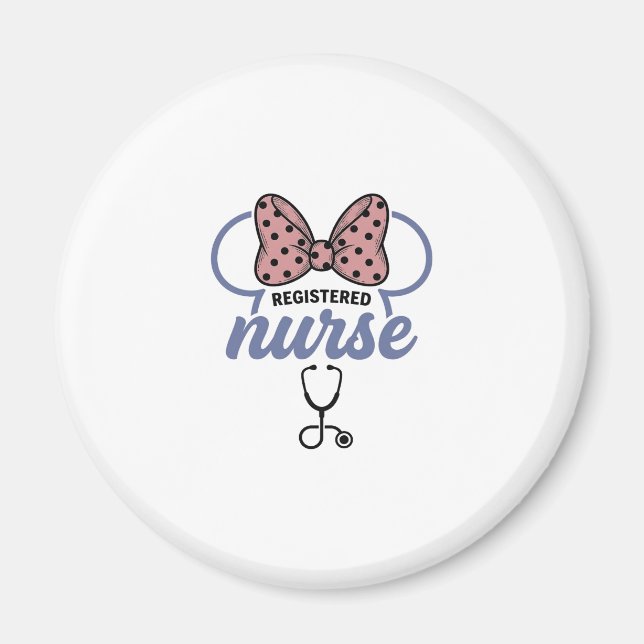 Registered Nurse Bow Stethoscope Vintage Graphic_1 Magnet (Front)