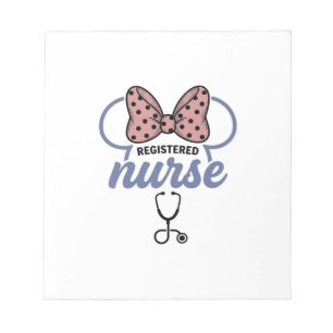 Registered Nurse Bow Stethoscope Vintage Graphic_1 Notepad