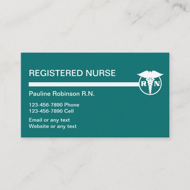 Registered Nurse Business Cards (Front)