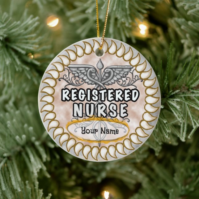 Registered Nurse Caduceus Ceramic Tree Decoration (Tree)