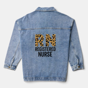 Registered Nurse Cheetah Print Nurse Life Denim Jacket