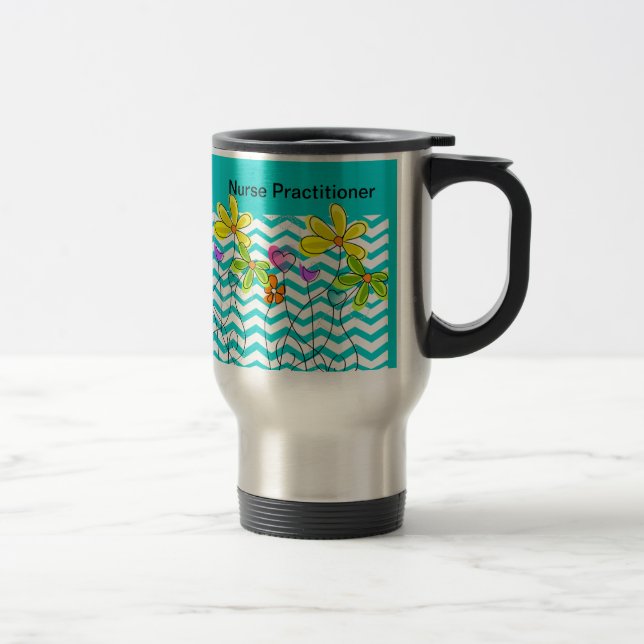 Registered Nurse Chevron Design Travel Mug (Right)