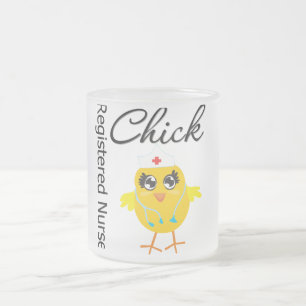 Registered Nurse Chick v1 Frosted Glass Coffee Mug