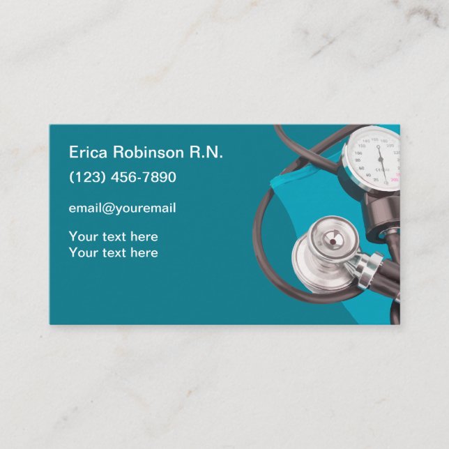 Registered Nurse Contact Business Cadrs Business Card (Front)
