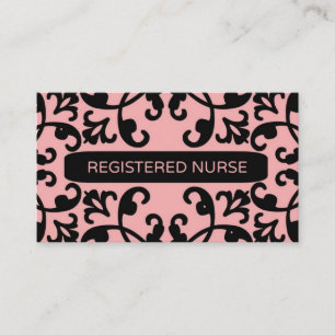 Registered Nurse Damask Business Card