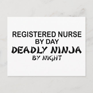 Registered Nurse Deadly Ninja Postcard